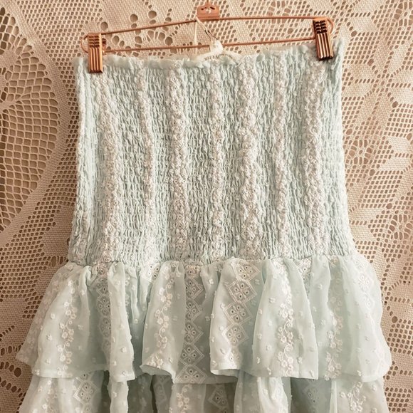 Tallulah Mint Ruffle Shabby Chic Tubetop - Picture 2 of 8